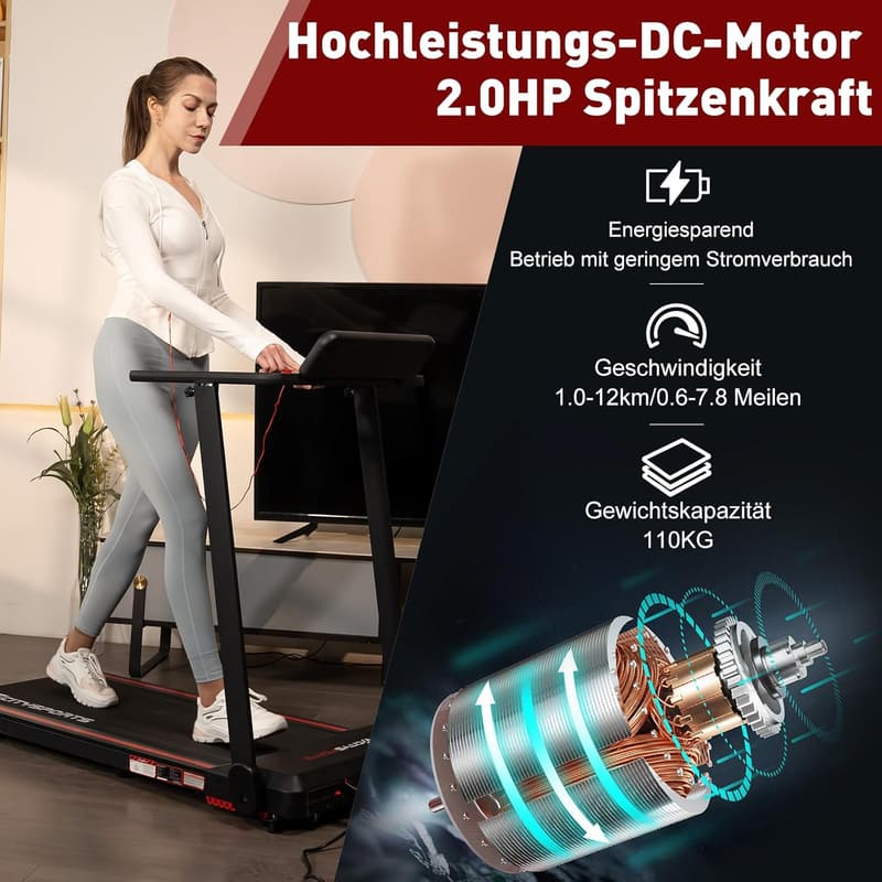 CITYSPORTS Klappbares Laufband für Zuhause bis 12 km/h mit LED-Anzeige