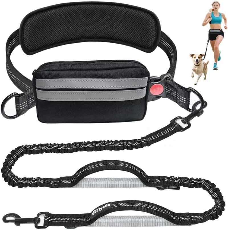 Hüftgurt-Joggingleine für Hunde bis 50 kg mit abnehmbarer Tasche