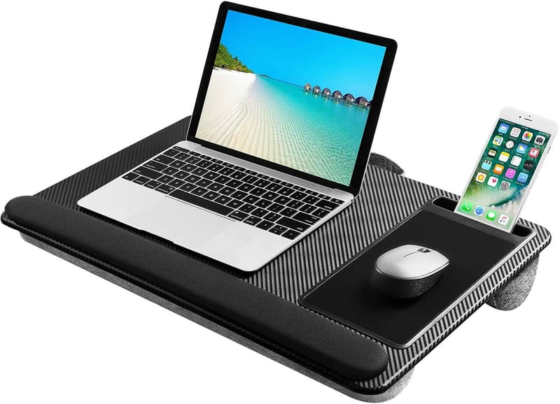 Laptopunterlage für Bett mit Handgelenkauflage und Handyhalter, max. 17 Zoll