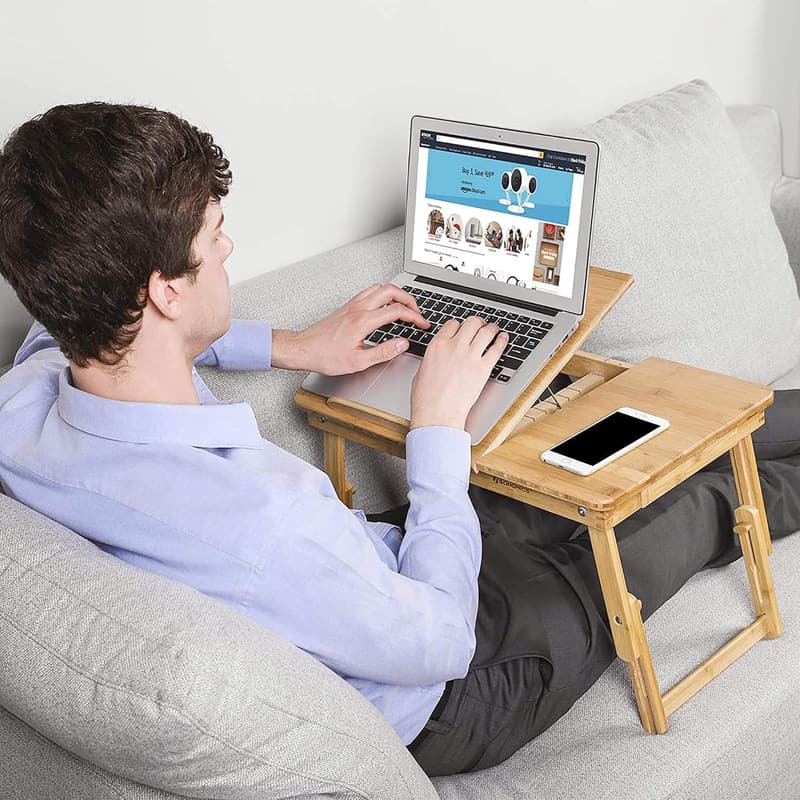 Höhenverstellbarer Laptoptisch für Bett und Sofa, bis 15,6 Zoll