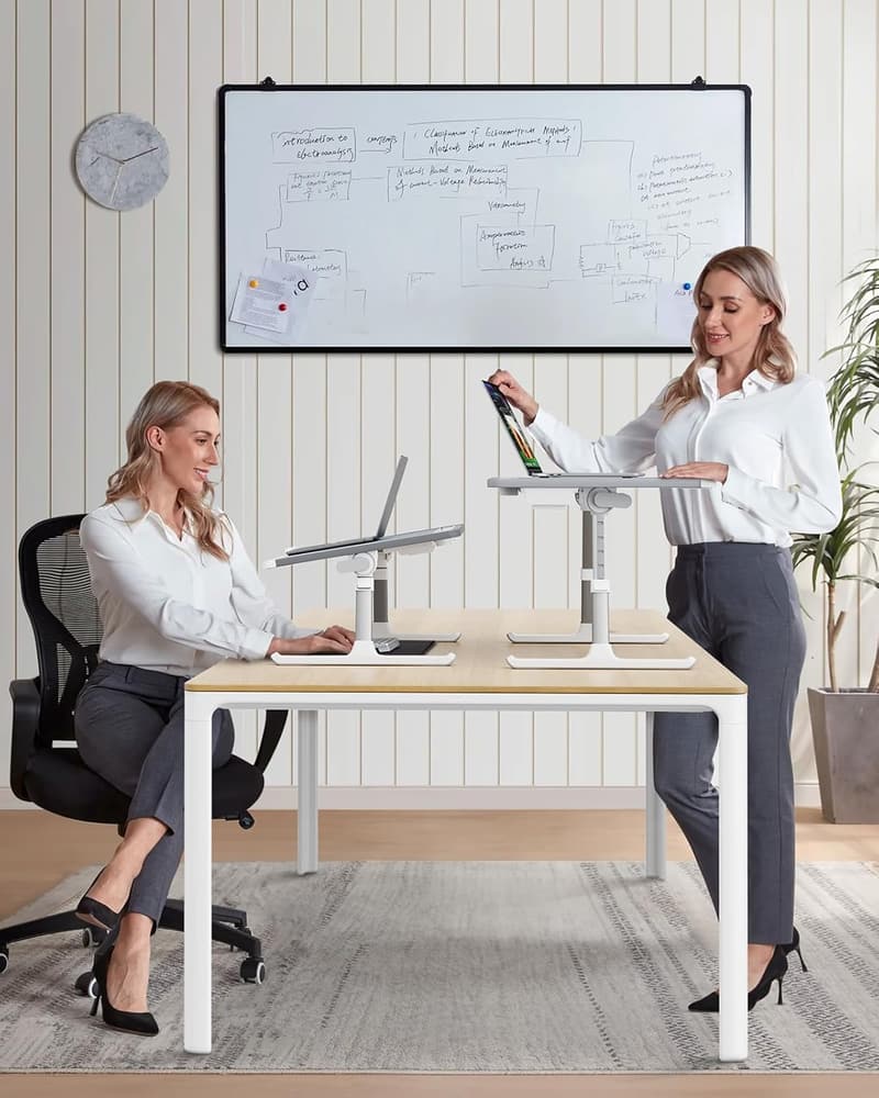 SAIJI Betttisch mit LED, höhenverstellbar, Schublade und Buchständer