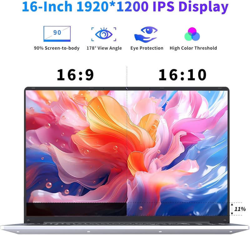 NIAKUN 16 Zoll Full HD Laptop mit 16GB RAM und 512GB SSD