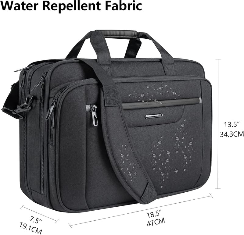 Erweiterbare Laptop-Tasche bis 18 Zoll – wasserabweisend für Männer und Frauen