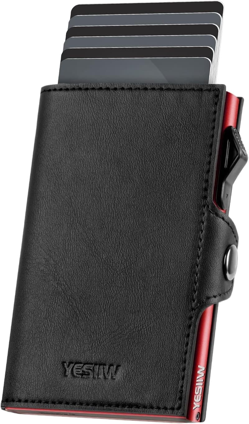 Rfid Geldbörse für Herren mit Karten- und Geldscheinfach (rote Aluminiumbox)
