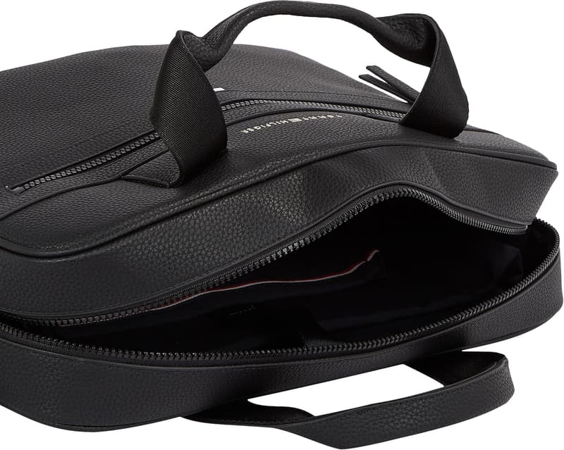 Tommy Hilfiger 14 Zoll Herren Laptoptasche aus PU, schwarz