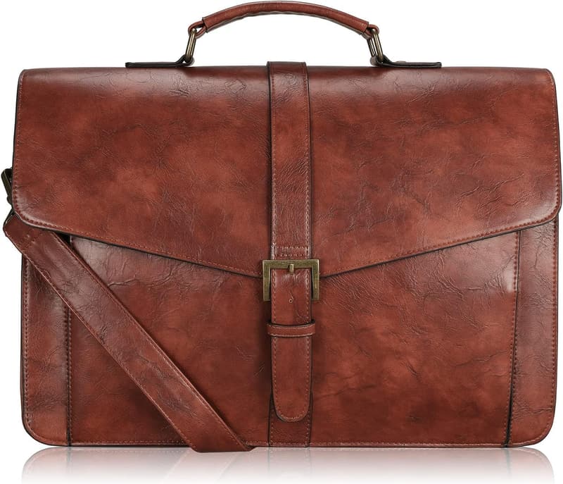 Herren Aktentasche aus PU Leder für 15,6 Zoll Laptop