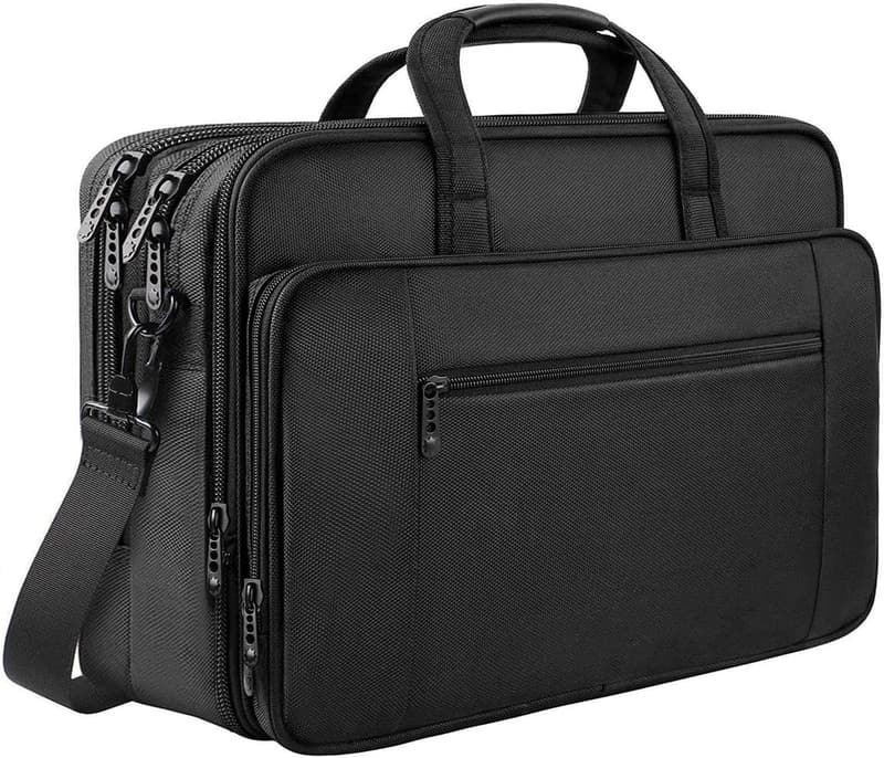Multifunktionale 17 Zoll Laptoptasche für Männer und Frauen, schwarz
