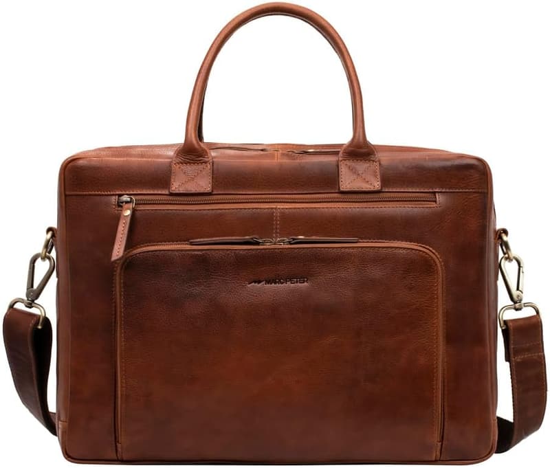 Vintage Rindsleder Aktentasche für Herren 15,6 Zoll Laptoptasche