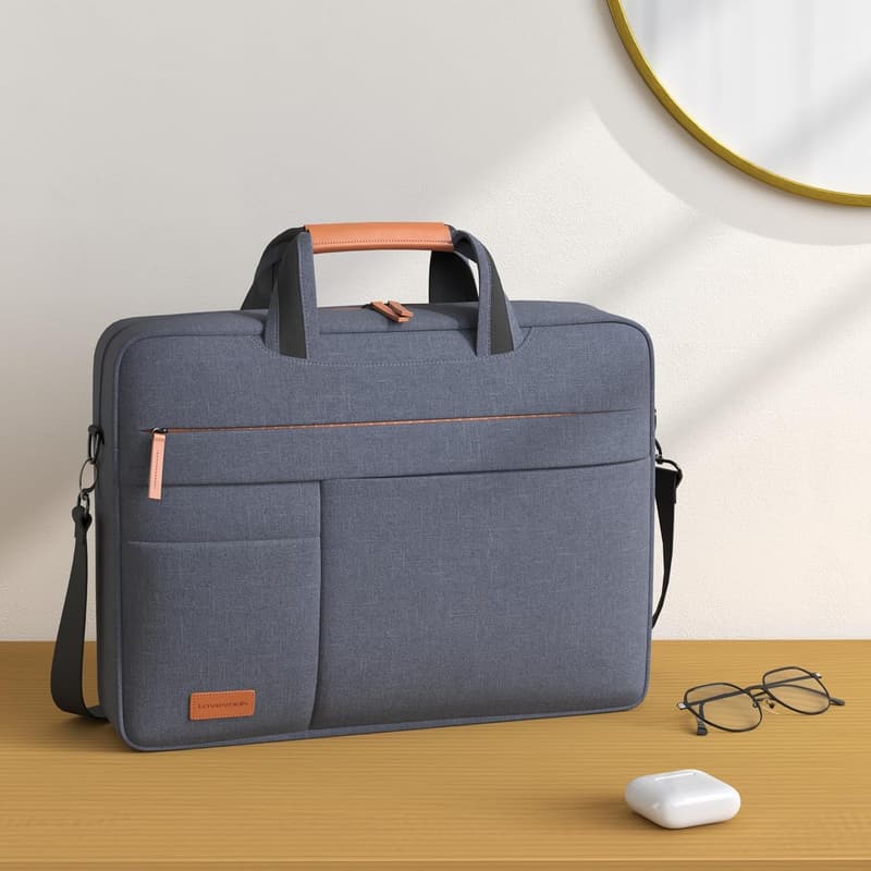 Wasserdichte 17-17.3 Zoll Laptop Tasche für Herren – Dunkelgrau