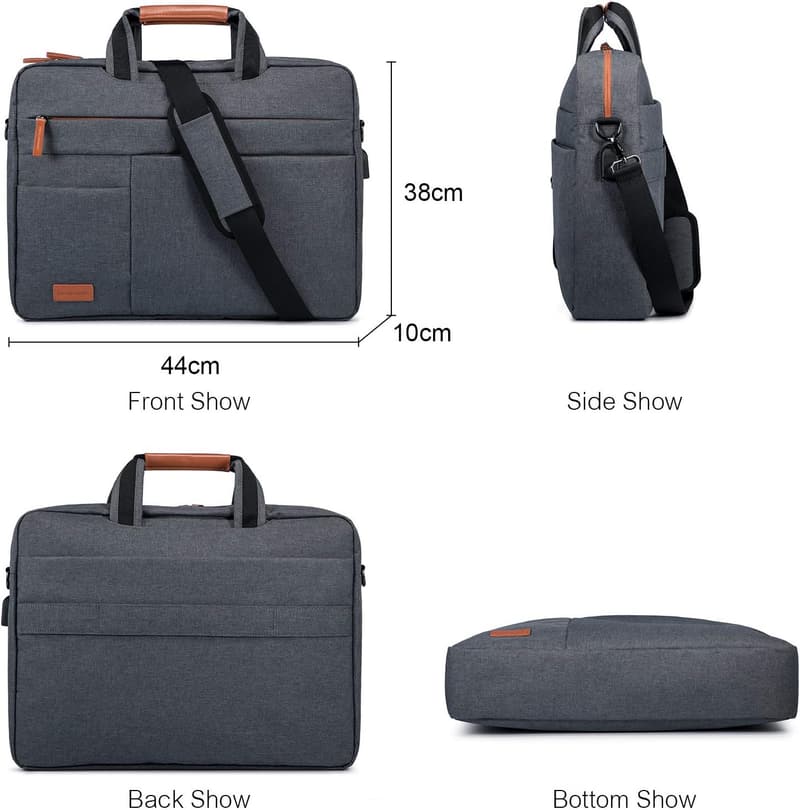 Wasserdichte 17-17.3 Zoll Laptop Tasche für Herren – Dunkelgrau