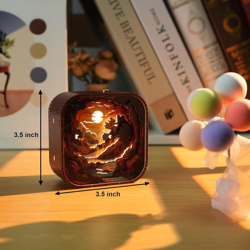 3D Holzpuzzle Nachtlicht für Kinderzimmer - dimmbar & wiederaufladbar