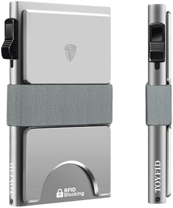 Schlanke Herren-Brieftasche aus Metall mit RFID-Schutz und Geldband