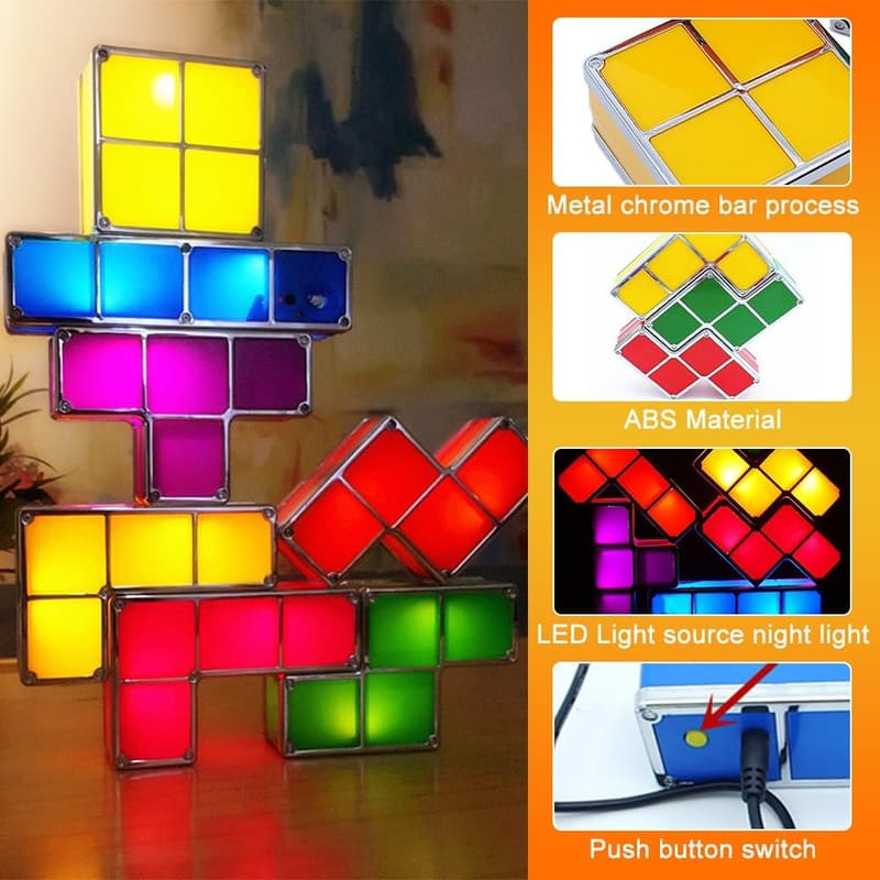 Stapelbare 3D Nachtlampe für Kinder mit 7 Farben – Geschenke für Schlafzimmerdekor