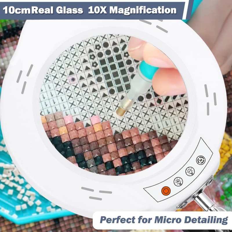 10X LED Tischlupe mit Licht und 5 dimmbaren Farbmodi