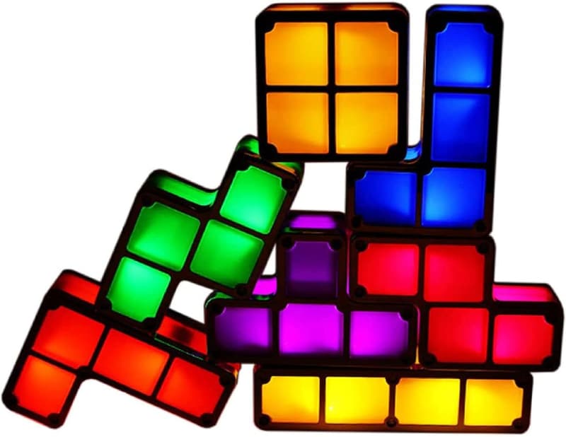 Stapelbares 3D-Puzzles Nachtlicht für Kinder - 7 Farben DIY Lampe