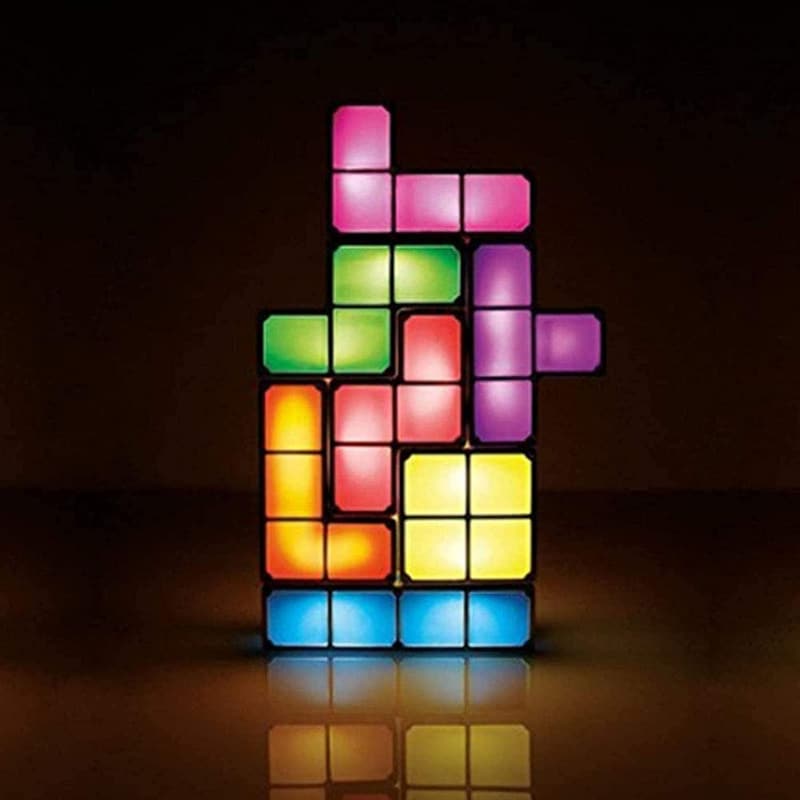 Stapelbares 3D-Puzzles Nachtlicht für Kinder - 7 Farben DIY Lampe