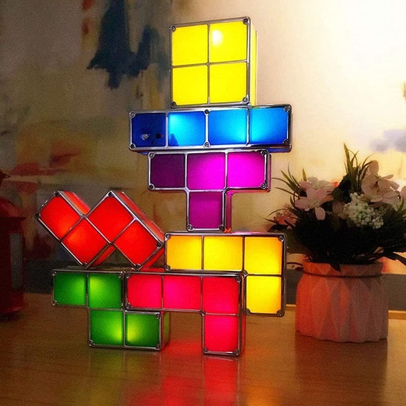 Stapelbares 3D-Puzzles Nachtlicht für Kinder - 7 Farben DIY Lampe