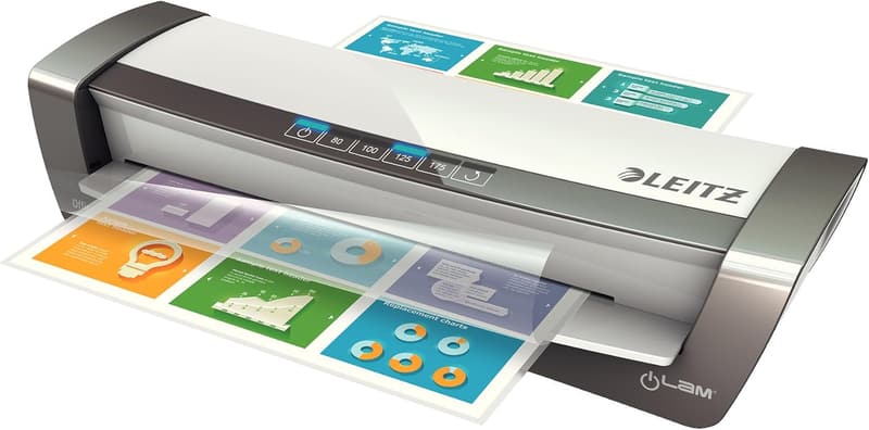 Leitz A3 Laminierer für Büro und Schule, inkl. Starterkit, Weiß/Silber