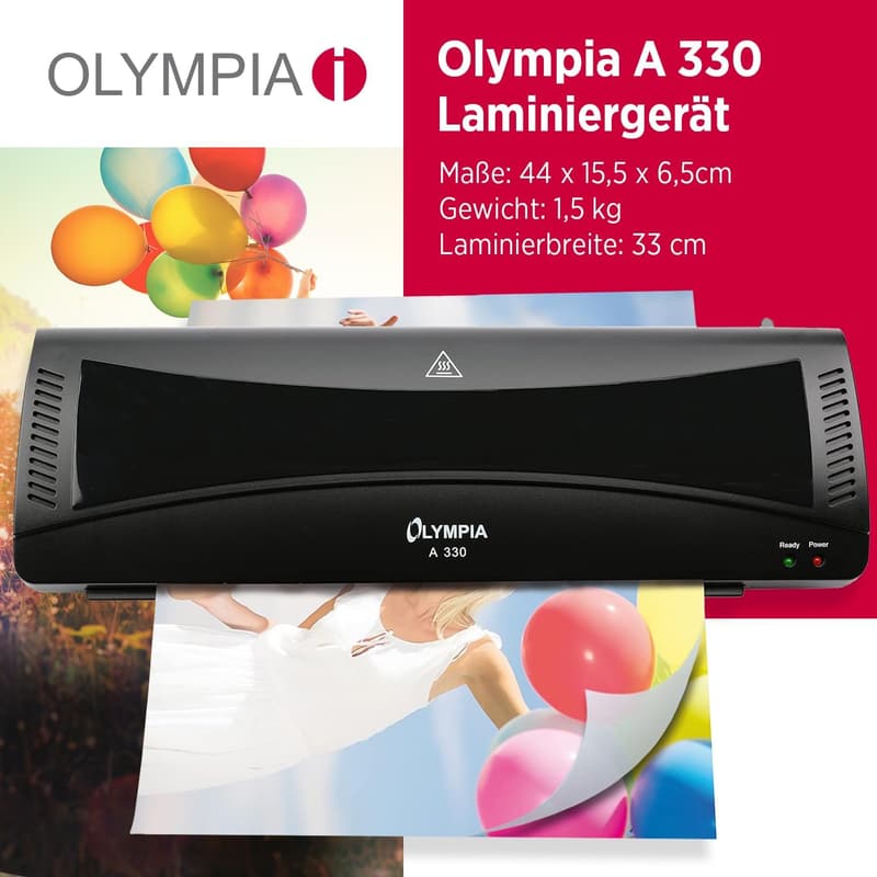 Laminiergerät Olympia A 330 für Büro und Homeoffice bis A3 inkl. Folien