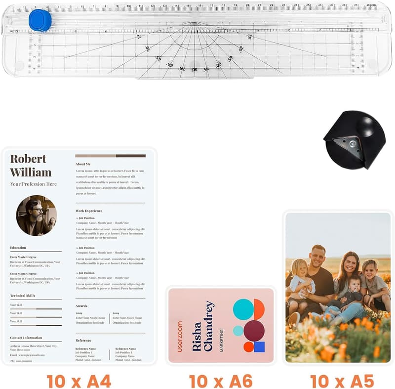 Tragbarer A4 Laminator 4-in-1 für Heim und Büro mit 30 Laminierfolien
