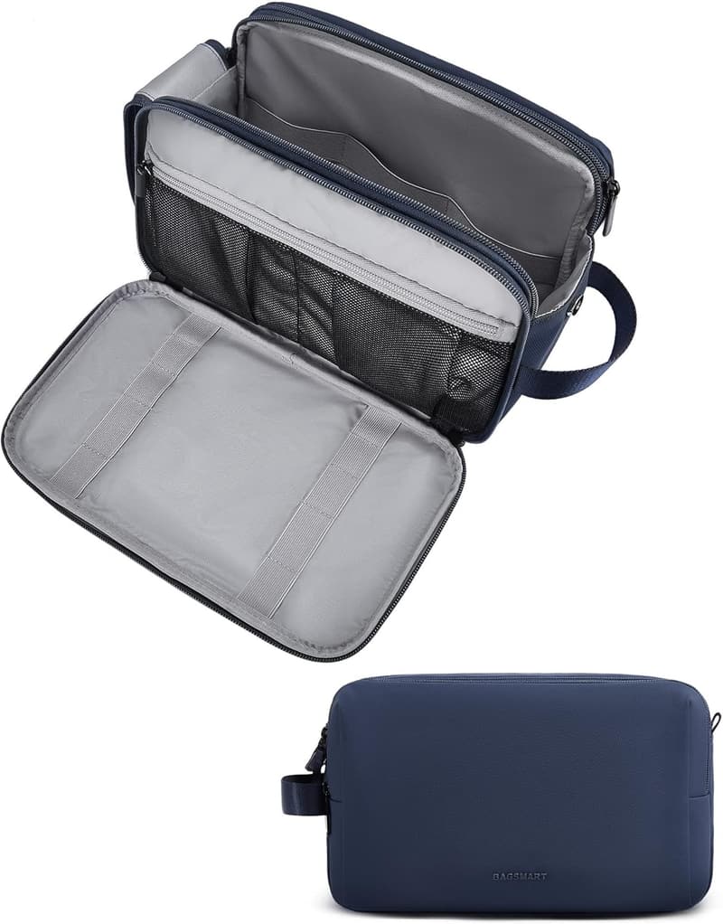 Wasserabweisende Kulturtasche für Herren – Travel Toiletry Organizer (Large, Blau)