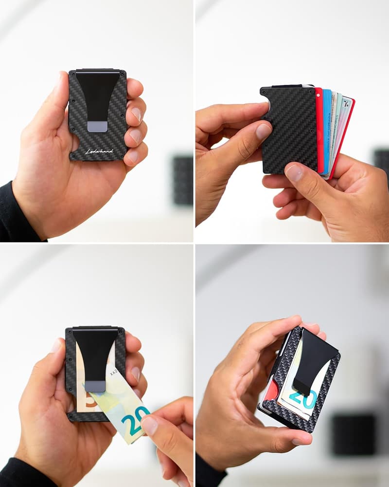Minimalistische Aluminium-Geldbörse mit RFID-Schutz und Geschenkbox