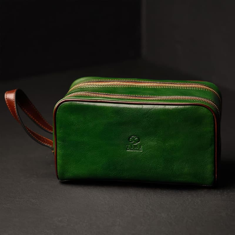 Hochwertige Herren-Waschtasche aus 100% Echtleder