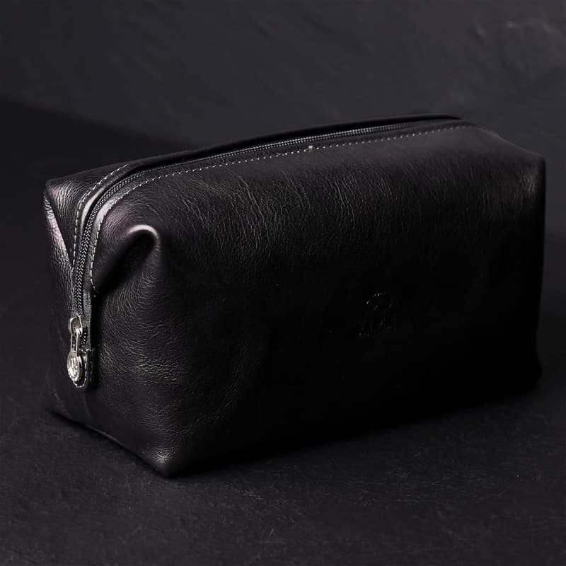 Hochwertige Leder-Waschtasche für Männer - Kulturbeutel 100% Echtleder