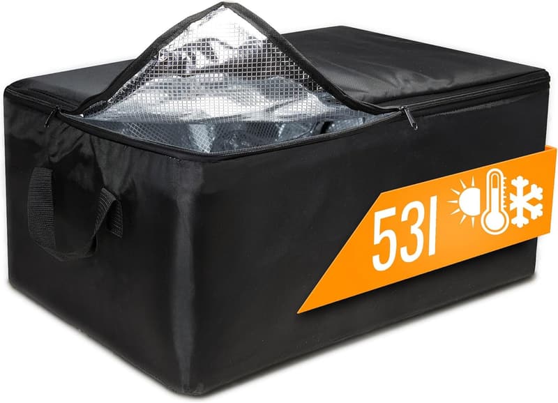 Faltbare Kühltasche mit Kühlfunktion, 57x37x25 cm – Schwarz