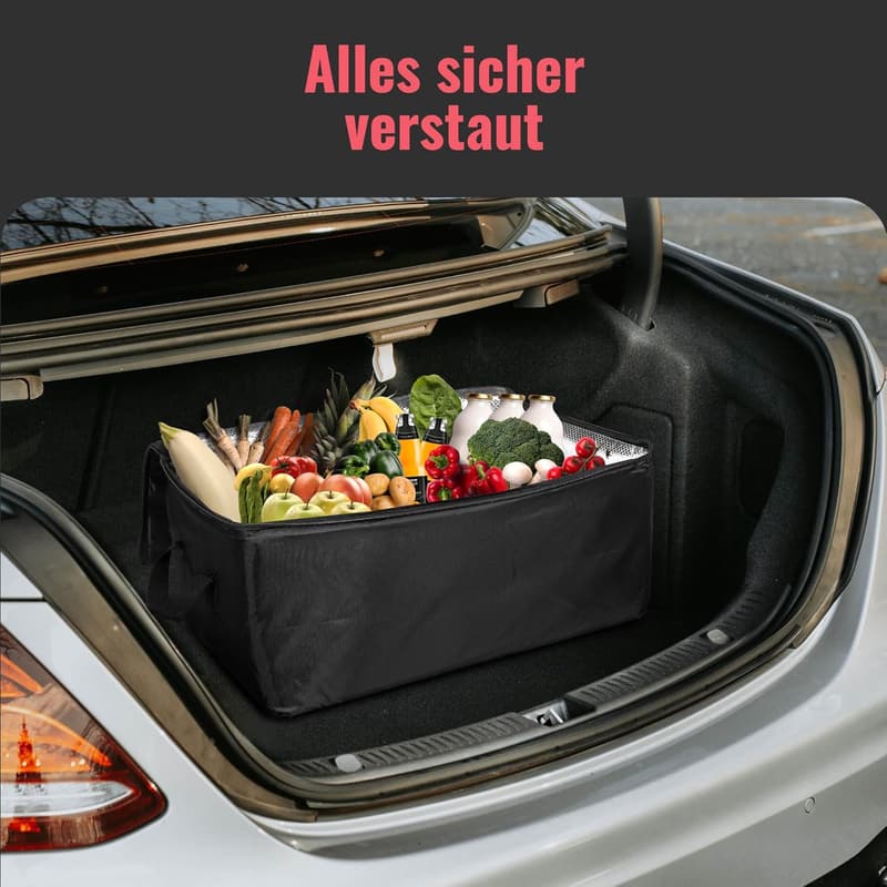 Faltbare Kühltasche mit Kühlfunktion, 57x37x25 cm – Schwarz