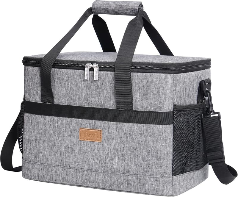 Faltbare 20L Kühltasche für Picknick und Camping, Grau