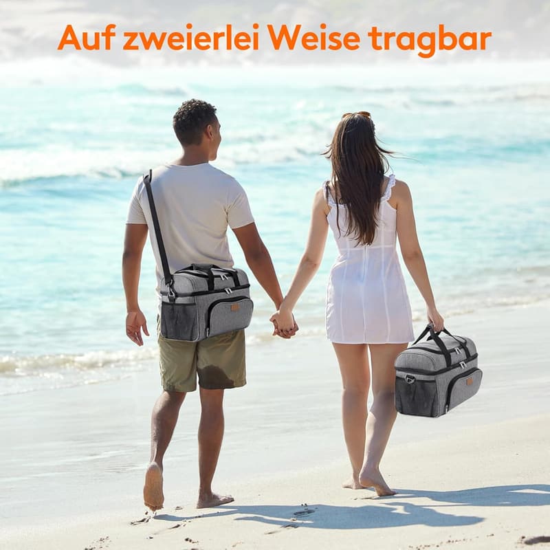 Faltbare Kühltasche 23L, isolierte Lunch Tasche für Picknick und Reise