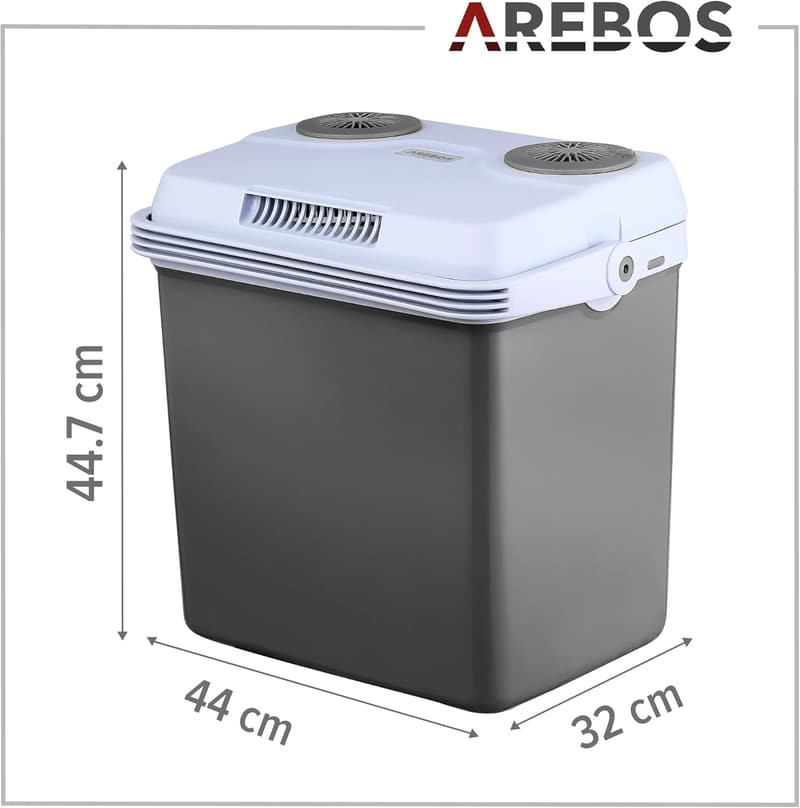 Arebos 25 Liter elektrische Kühlbox für Auto und Steckdose mit ECO-Modus