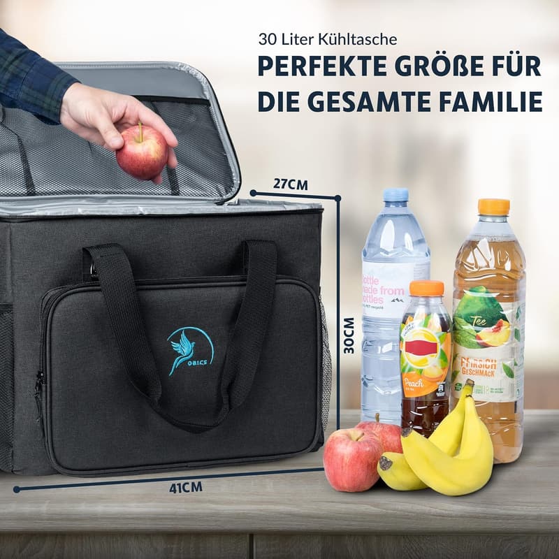 Faltbare Kühltasche 20L/30L mit Flaschenöffner – Ideal für Picknick und Arbeit