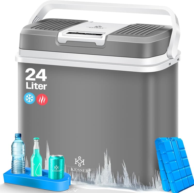 Kühlbox 24 Liter für Auto und Camping, thermoelektrisch, inkl. Kühlakkus