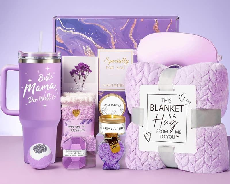 Muttertagsgeschenkset: 40 OZ Kaffeebecher, Edelstahl-Weinbecher & Decke