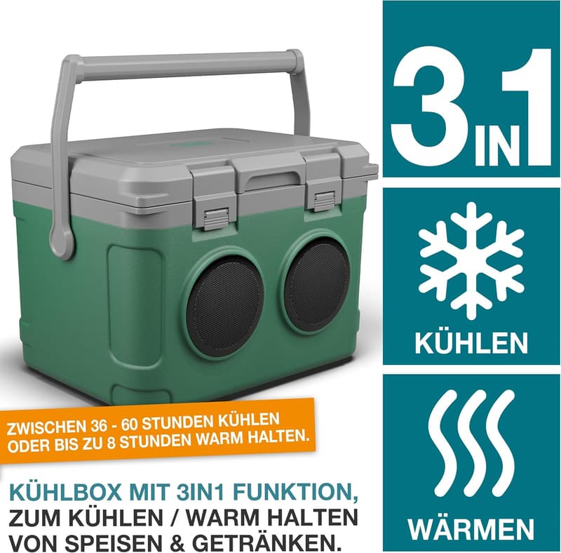 TOM 21l 3in1 Kühlbox mit Bluetooth Lautsprecher für Camping