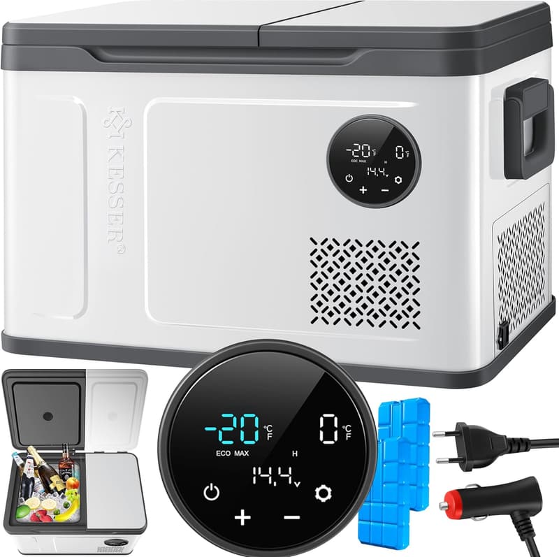 Kühlbox 2in1 für Camping – Elektrische Kühlung bis -20 °C, LED-Touch