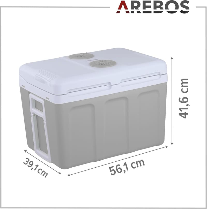 Arebos 40L Kühlbox für Auto & Steckdose | Elektrische Kühlung & Warmhaltung
