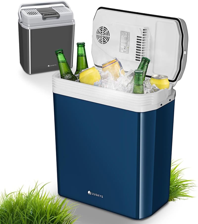 Elektrische Kühlbox 24 Liter für Auto und Camping – thermoelektrisch, Blau