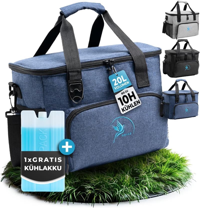 Faltbare Kühltasche 20L/30L - Isoliert, hält 10-12 Stunden kühl