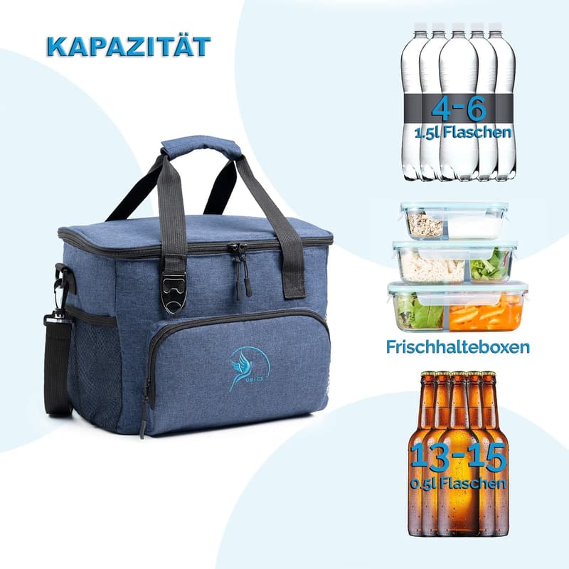 Faltbare Kühltasche 20L/30L - Isoliert, hält 10-12 Stunden kühl