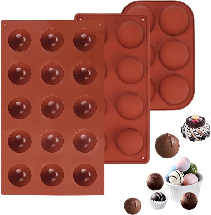 3er Set Silikonformen für Halbkreise – Schokolade, Gelee, Mousse