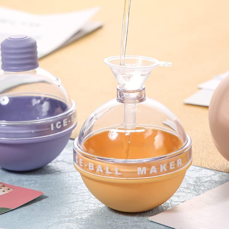 Wiederverwendbare Silikon-Eiskugelform mit Mini-Trichter für Cocktails