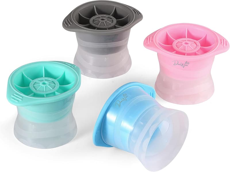 XXL Eiswürfelform 4x für 6 cm Eiskugeln – Ideal für Cocktails und Whiskey