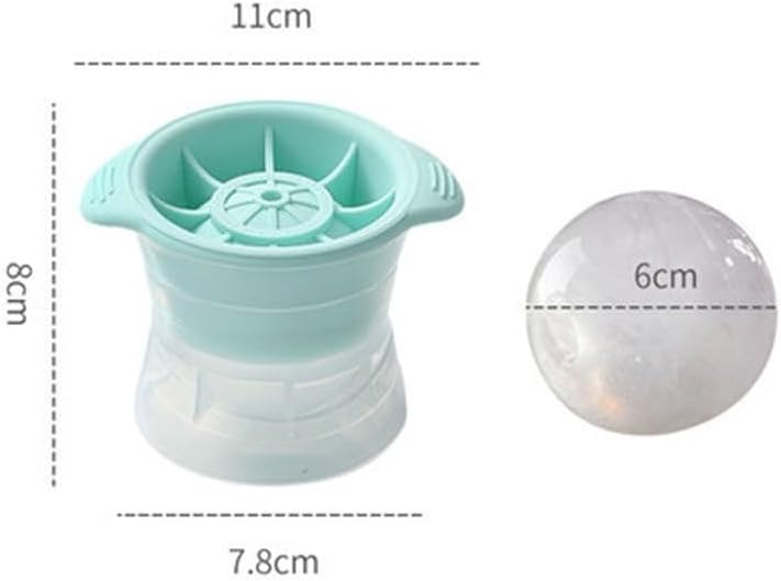 XXL Eiswürfelform 4x für 6 cm Eiskugeln – Ideal für Cocktails und Whiskey