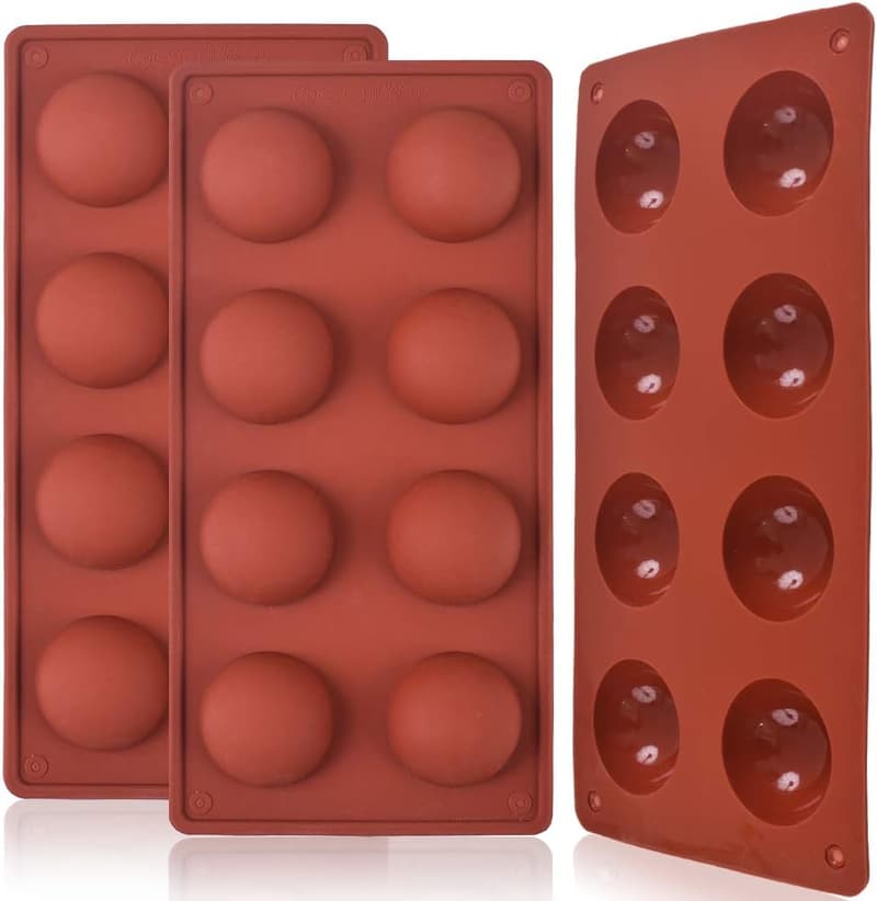Halbkugel-Silikonform mit 8 Mulden für Schokolade und Desserts
