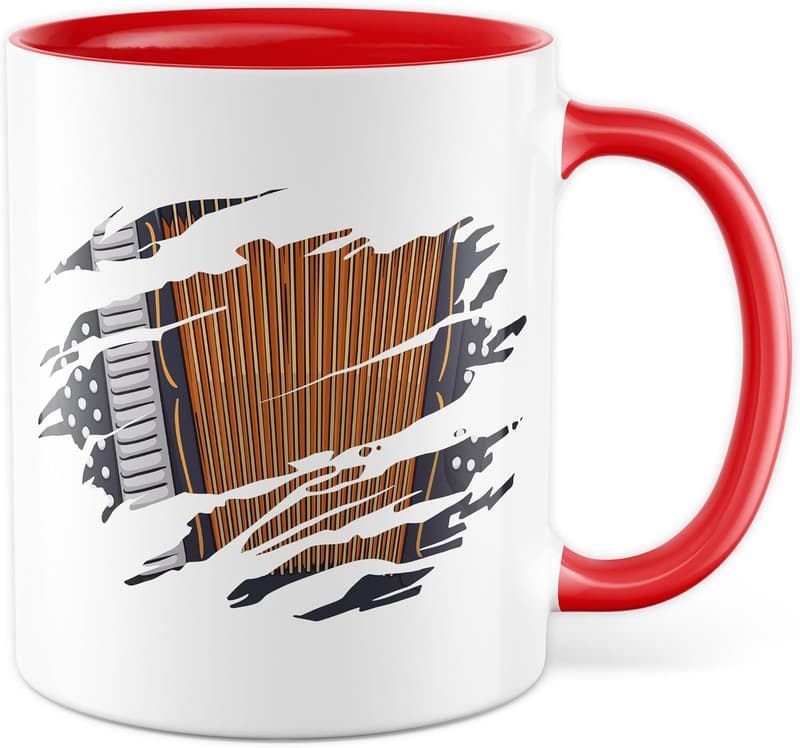 Akkordeon Geschenk-Tasse für Musiker mit Akkordeon-Design
