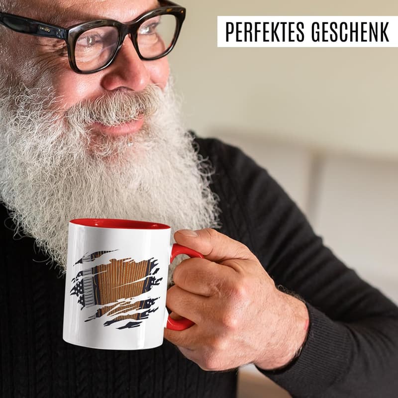 Akkordeon Geschenk-Tasse für Musiker mit Akkordeon-Design