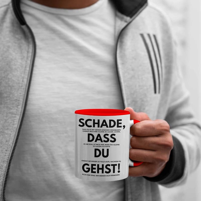 Lustige Abschiedstasse für Kollegen beim Jobwechsel (Rot)